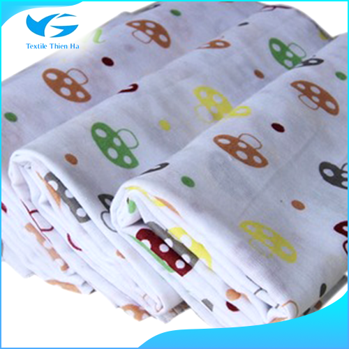 Baby printed gauze fabric